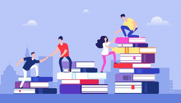 people climbing books business success education level staff skill development concept 53562 8790 1