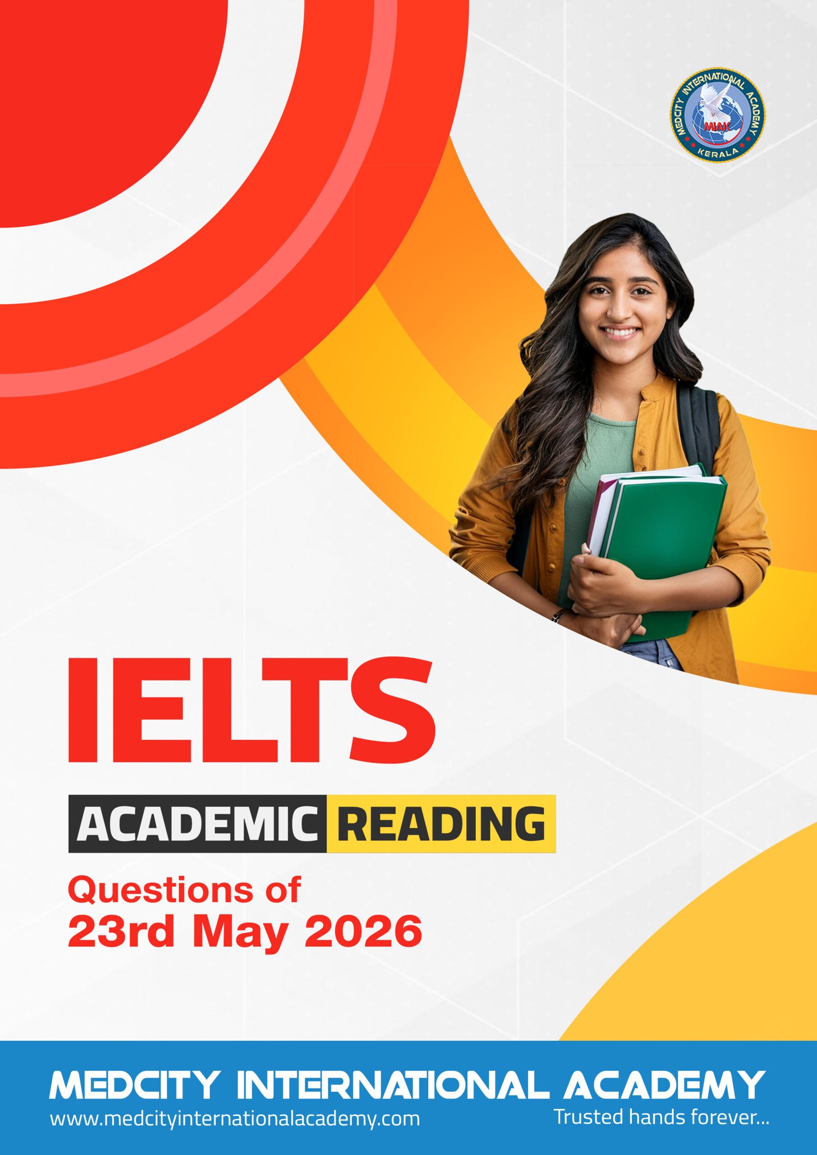 IELTS Academic Reading Questions of 23rd May 2026 banner by Medcity International Academy