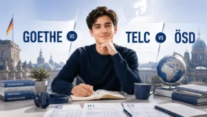 Goethe vs TELC vs ÖSD: compare German exams by recognition, format, levels and purpose to choose the best exam for study, work, Ausbildung or visa.