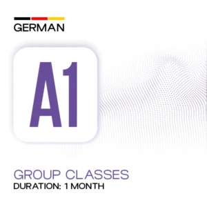 German A1 Group Classes banner promoting a 1-month beginner German language course at Medcity International Academy, designed for students and professionals preparing for study, work, Ausbildung, and career opportunities in Germany.