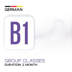 German B1 Group Classes banner promoting a 2-month B1 German language course at Medcity International Academy for students and professionals preparing for Goethe B1 certification, higher education, Ausbildung, and career opportunities in Germany.