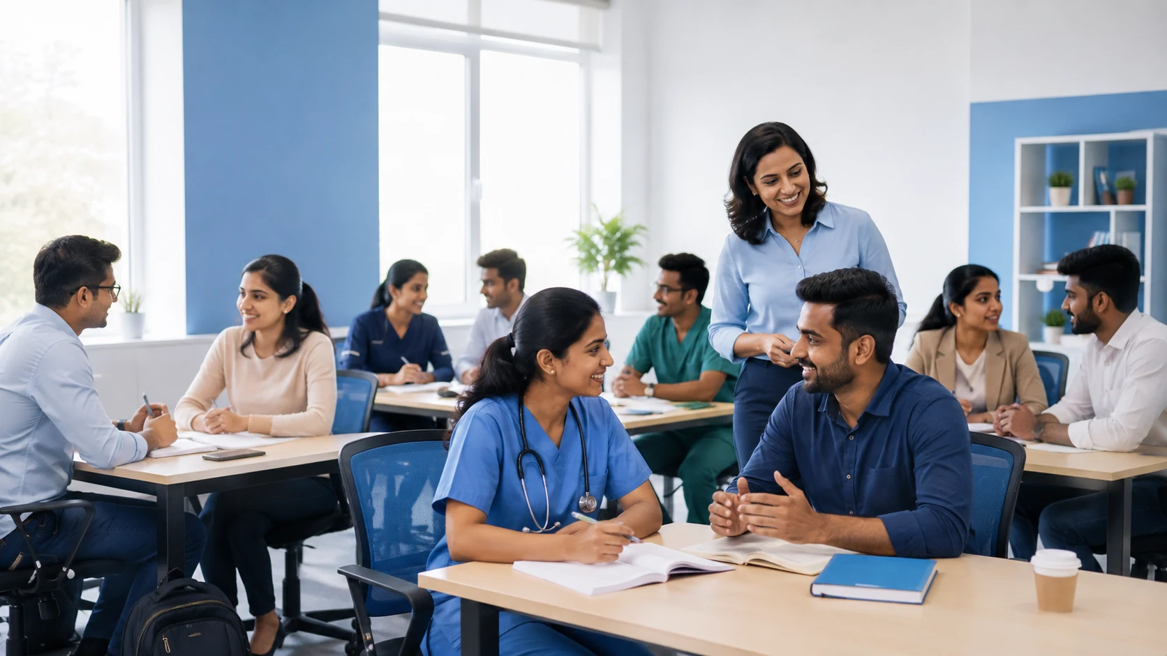 Best German A2 Course in Kerala for Study, Work & Migration 2 German A2 course students at Medcity International Academy in Kerala
